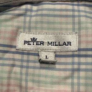 Peter Millar Crown Sport Long Sleeve Button Down Cotton Silk Stretch Men's Large